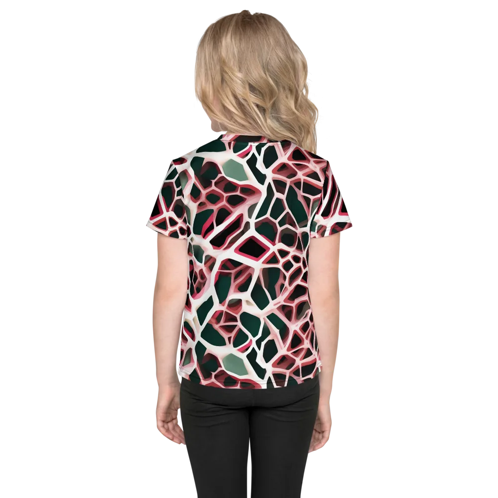 Rose Circuit on Kids Crew Neck T-Shirt — Back