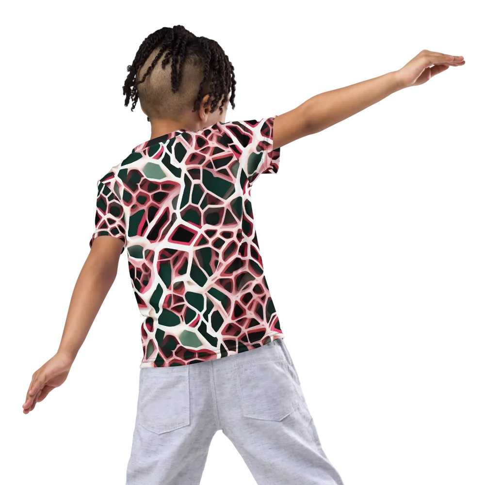 Rose Circuit on Kids Crew Neck T-Shirt — Back