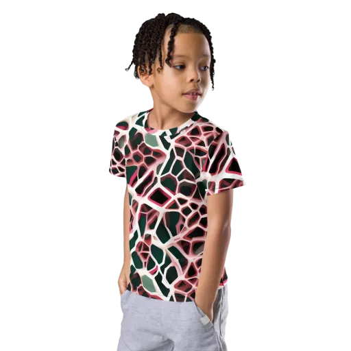Rose Circuit on a Kids Crew Neck T-Shirt