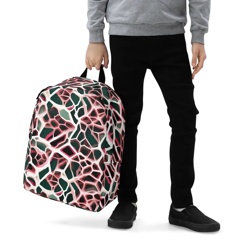 Rose Circuit on Minimalist Backpack — Zoomed-in