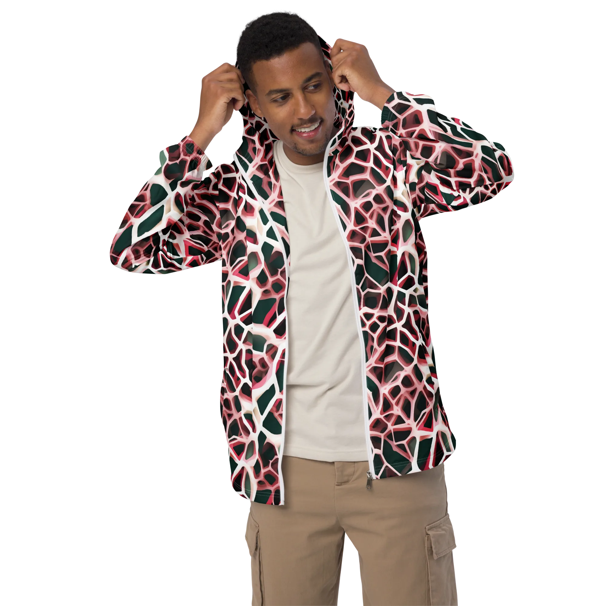 Rose Circuit on Men's Windbreaker — Front