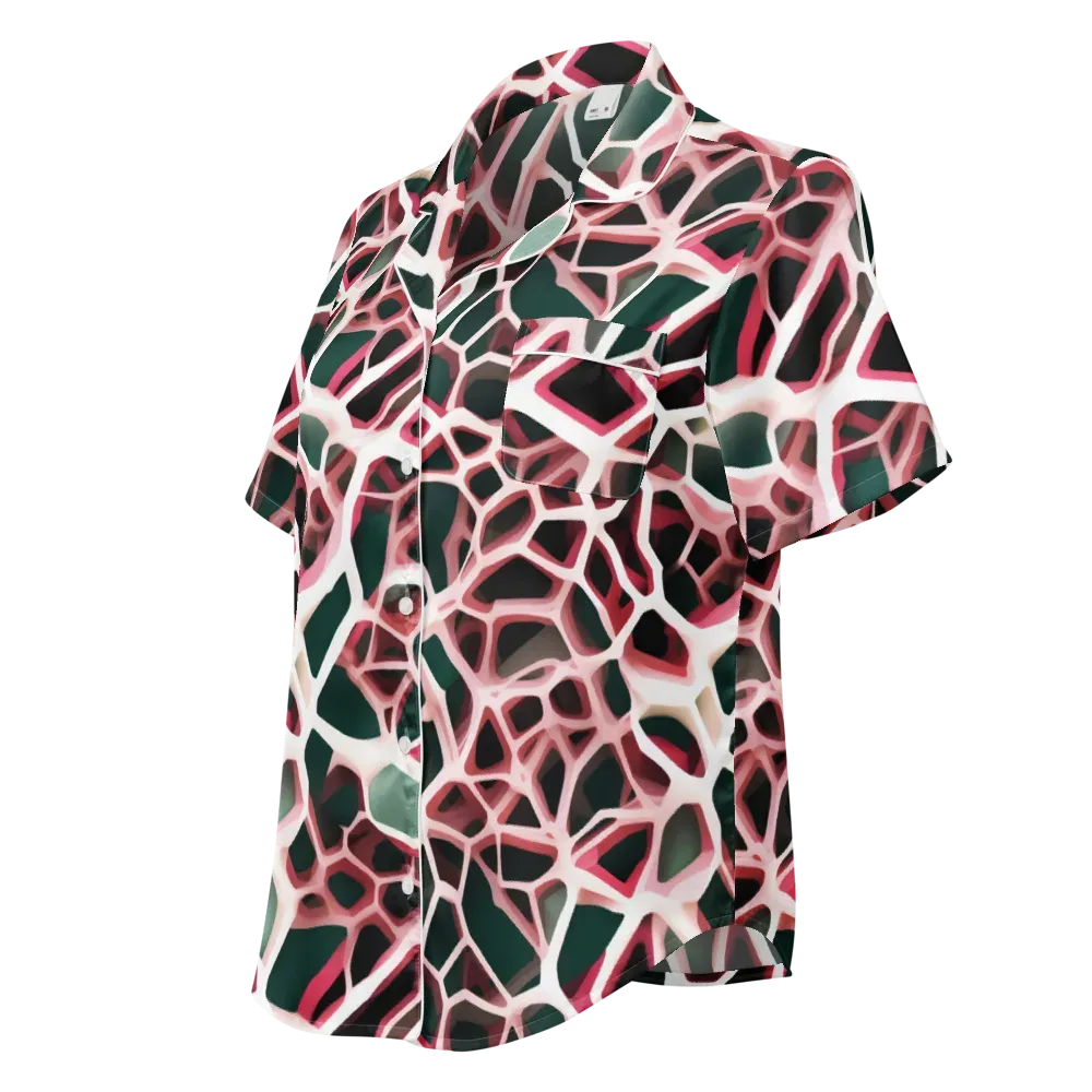 Rose Circuit on Women's Short Sleeve Pajama Top — Left Front