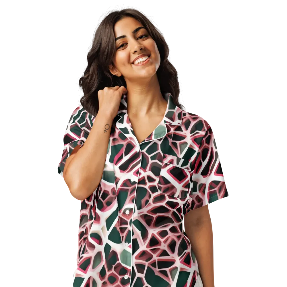 Rose Circuit on Women's Short Sleeve Pajama Top — Front