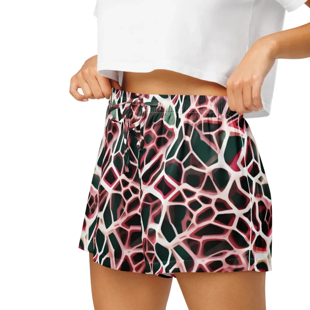 Rose Circuit on Women's Pajama Shorts — Left