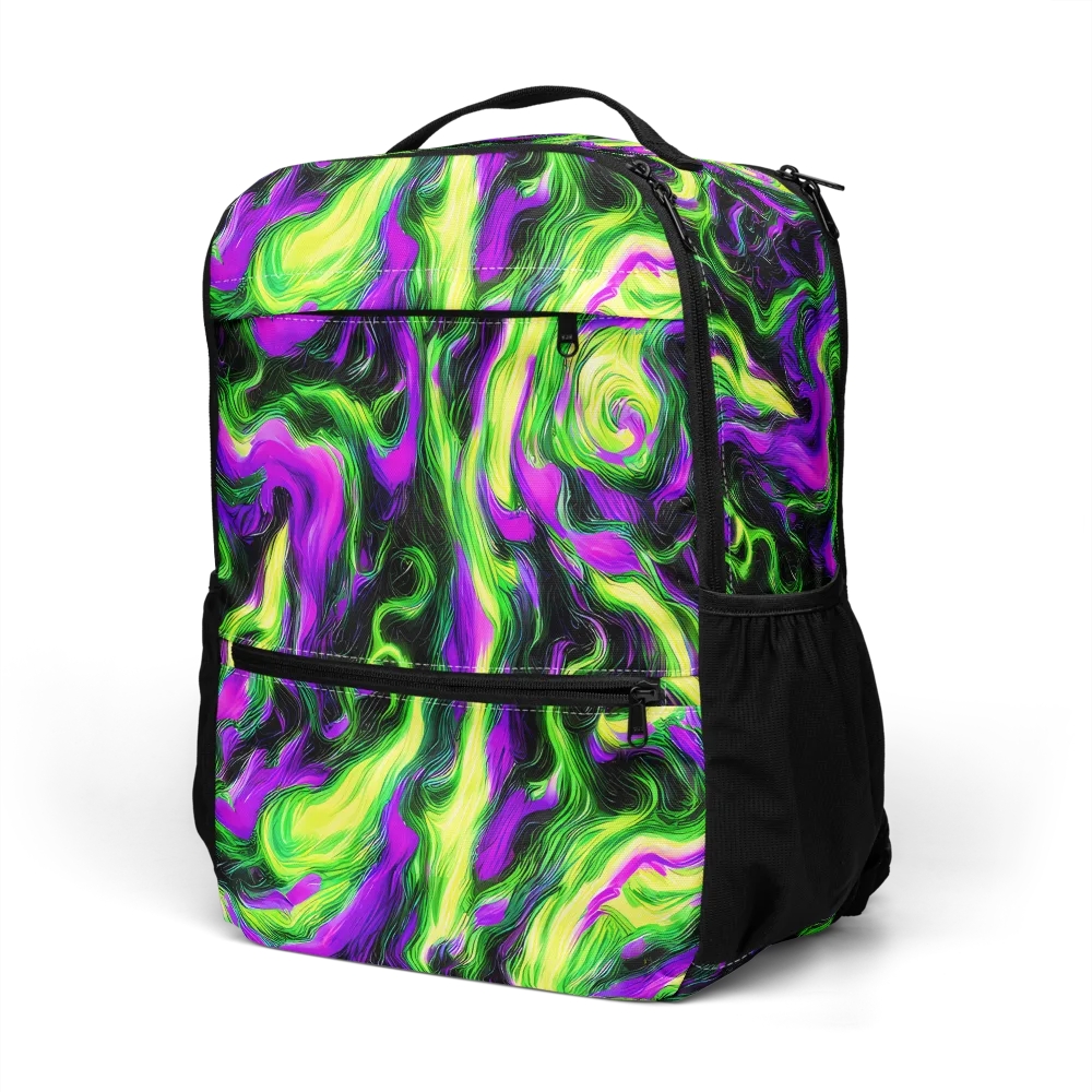 Neon Marble on Utility Backpack — Left Front