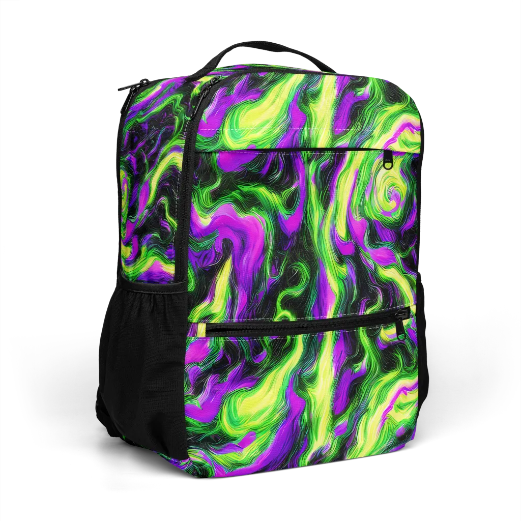 Neon Marble on Utility Backpack — Right Front