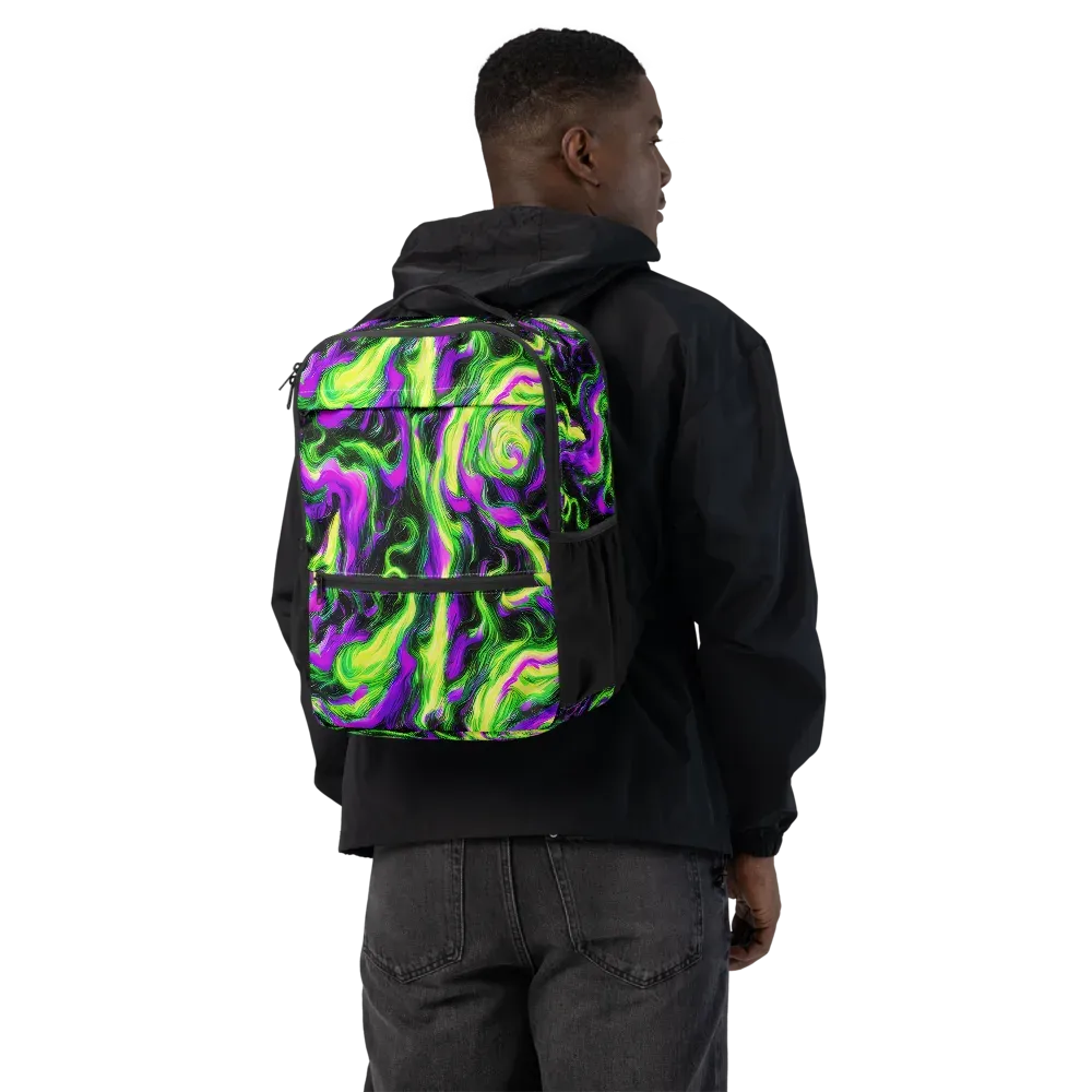 Neon Marble on Utility Backpack — Back