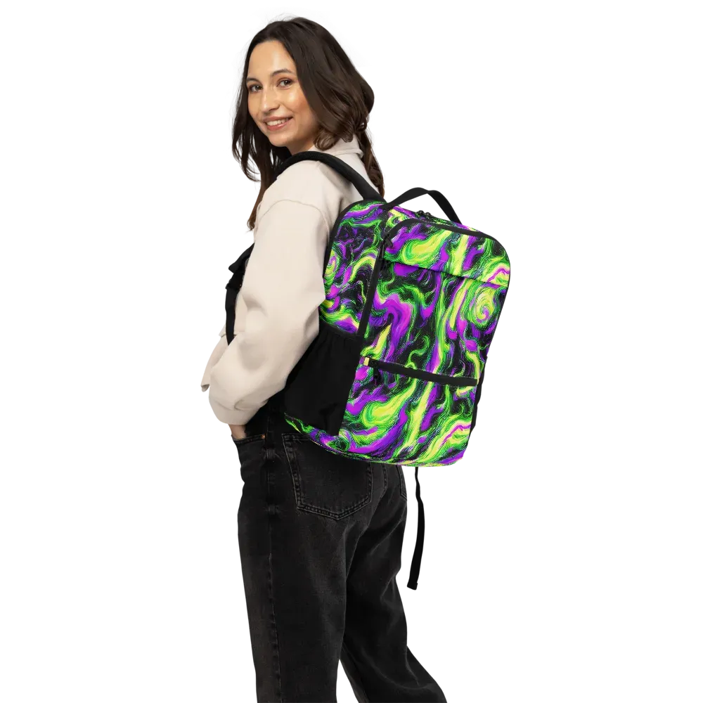 Neon Marble on Utility Backpack — Back