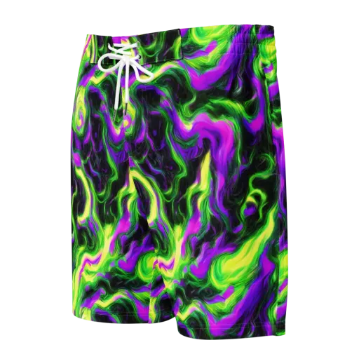 Neon Marble on a Men's Board Shorts