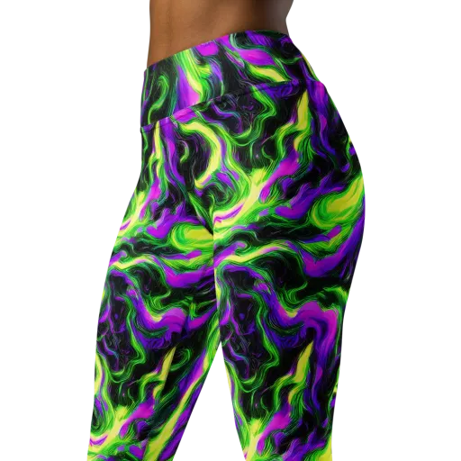 Neon Marble on a Yoga Leggings