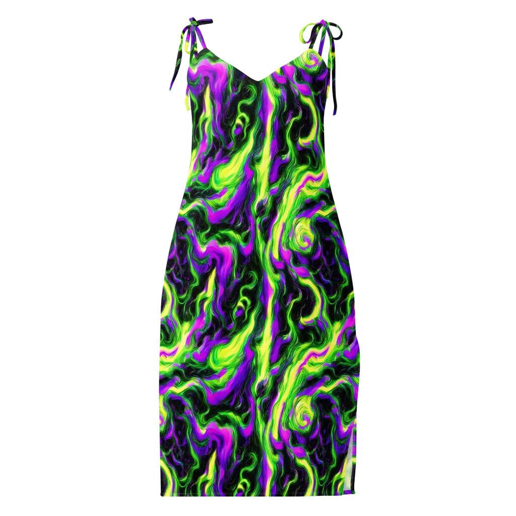 Neon Marble on Slip Dress — Front