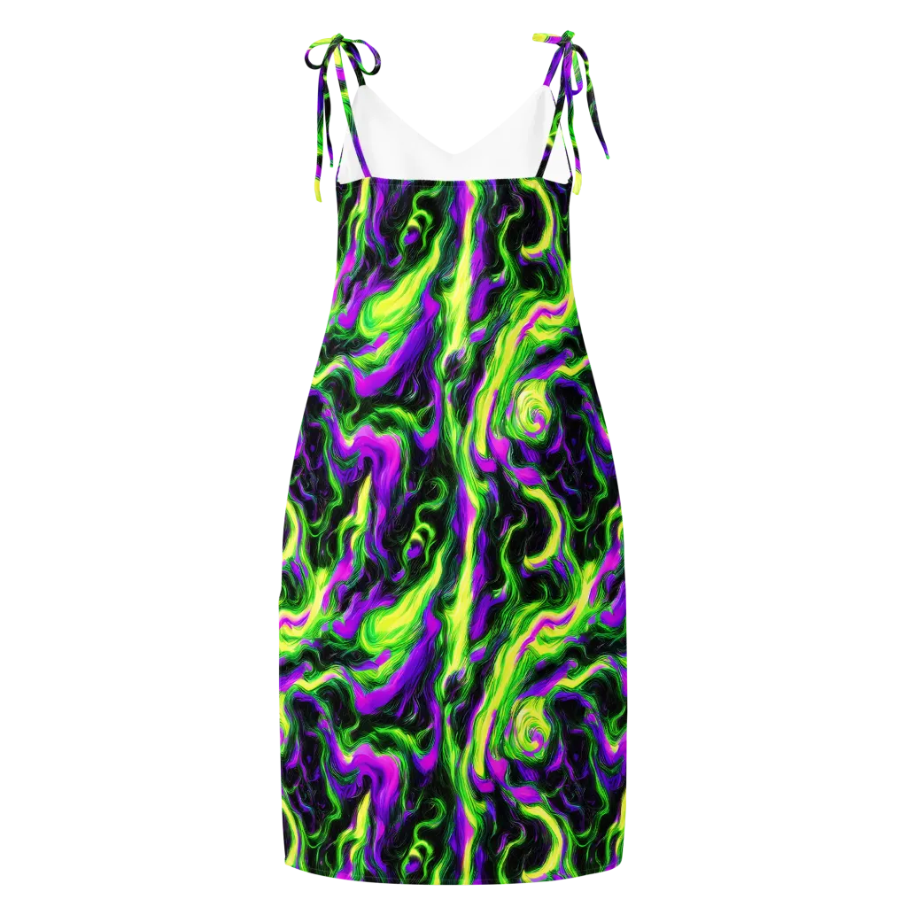 Neon Marble on Slip Dress — Back
