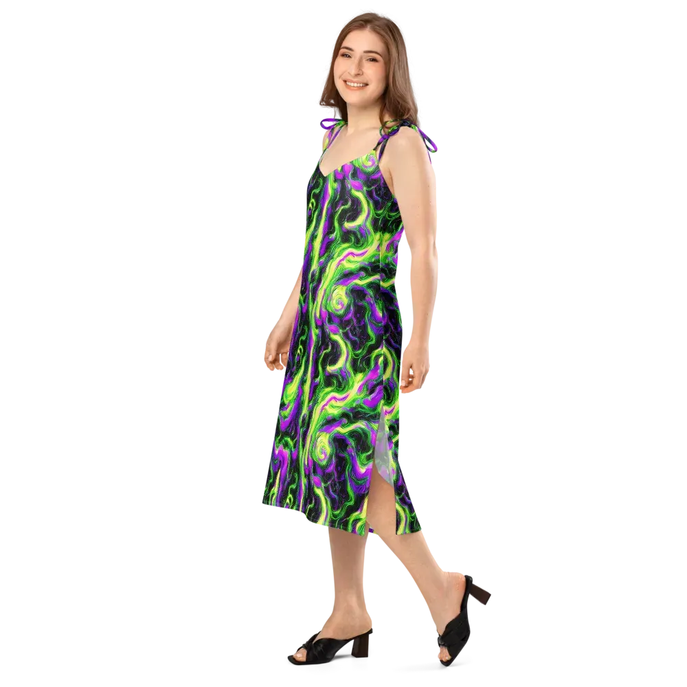 Neon Marble on Slip Dress — Left Front