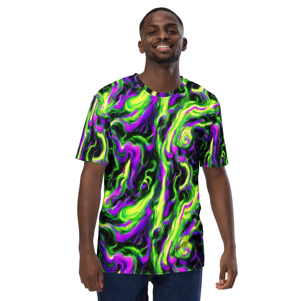 Neon Marble on Men's Crew Neck T-Shirt — Front