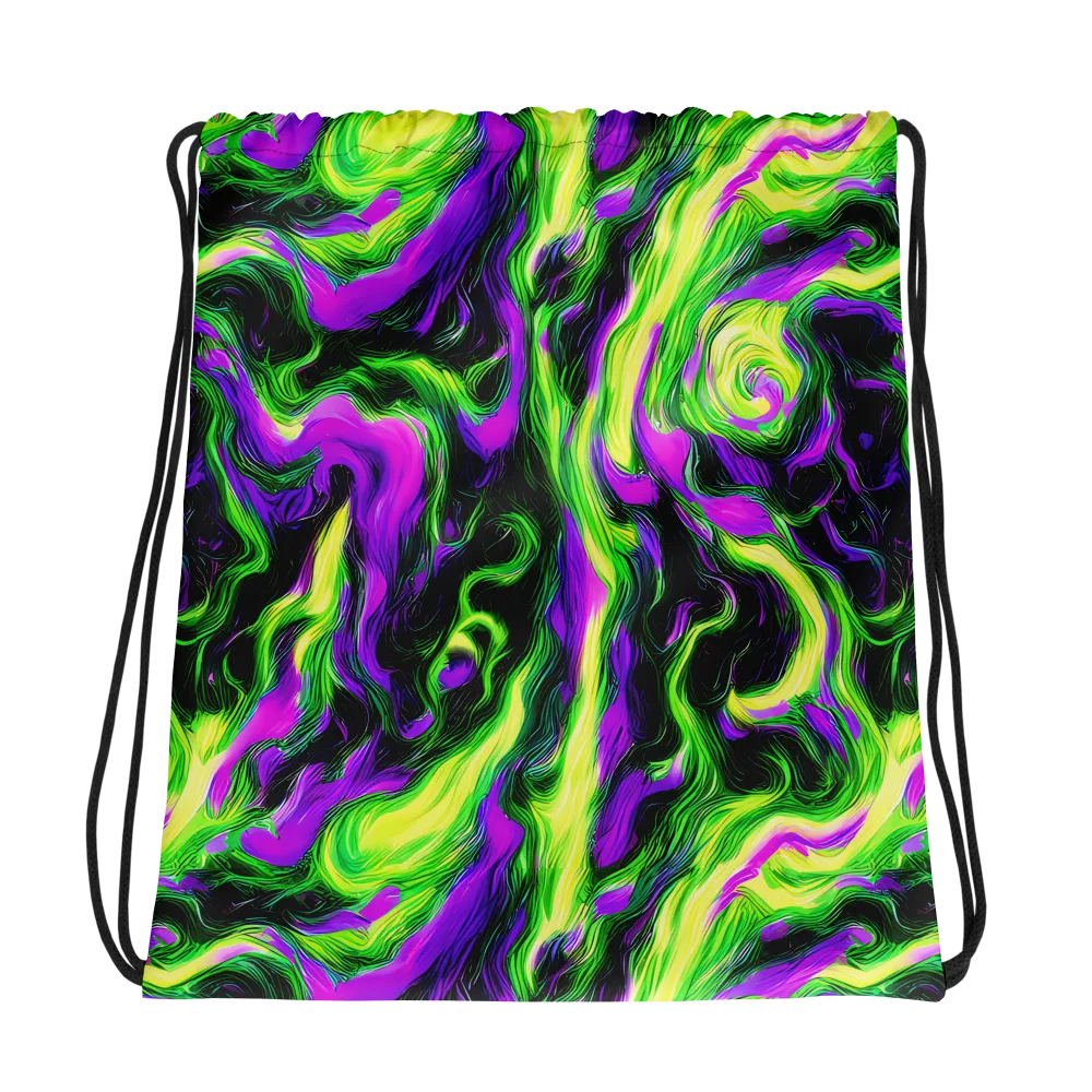 Neon Marble on Drawstring Bag — Photo