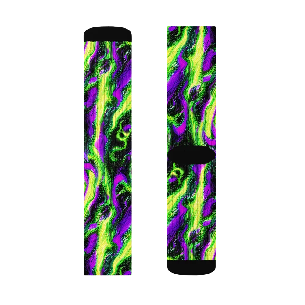 Neon Marble on Socks — Right Sock