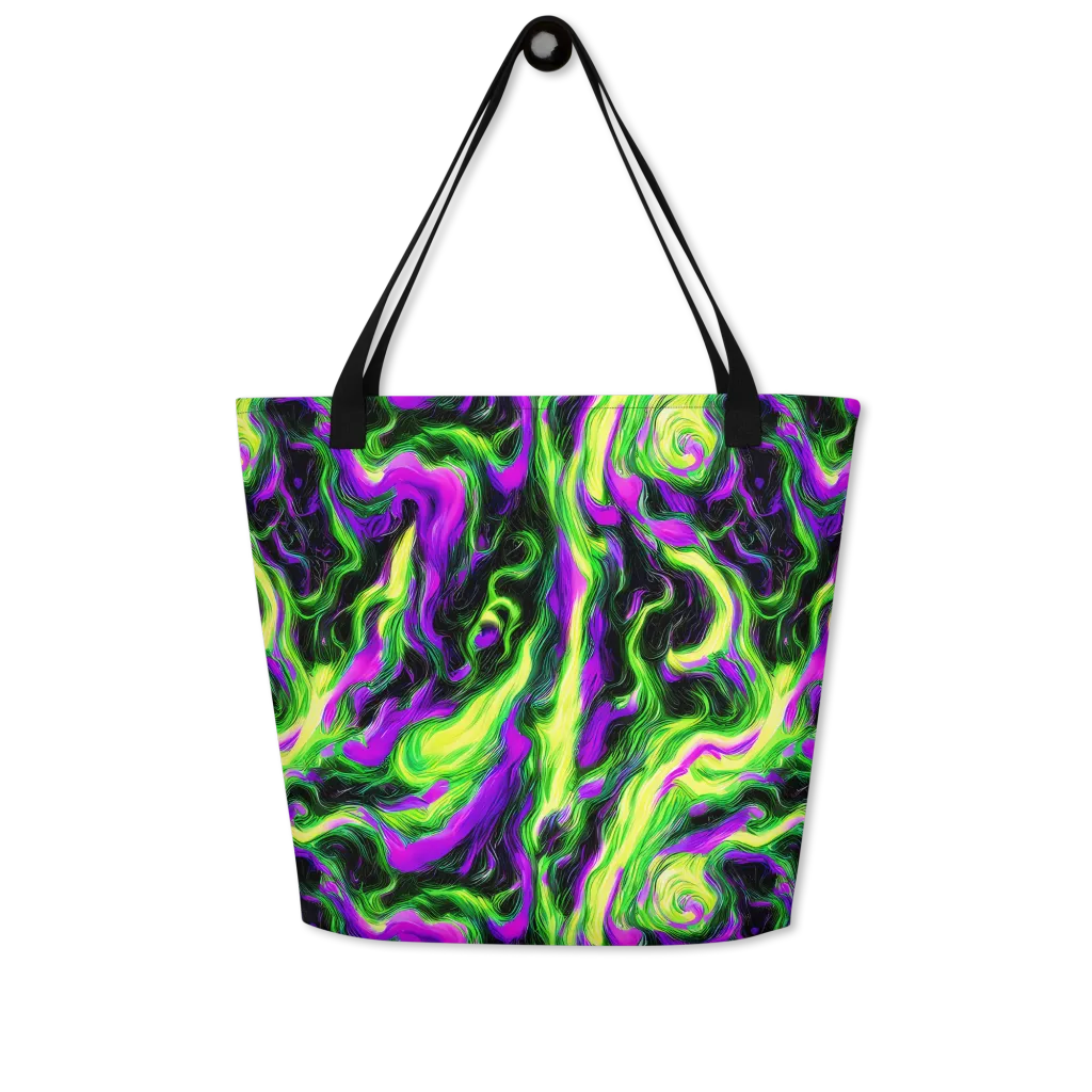 Neon Marble on Large Tote Bag W/ Pocket — Front