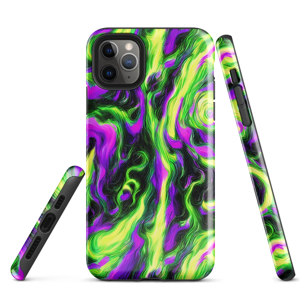 Neon Marble on Tough Case for iPhone® — Front
