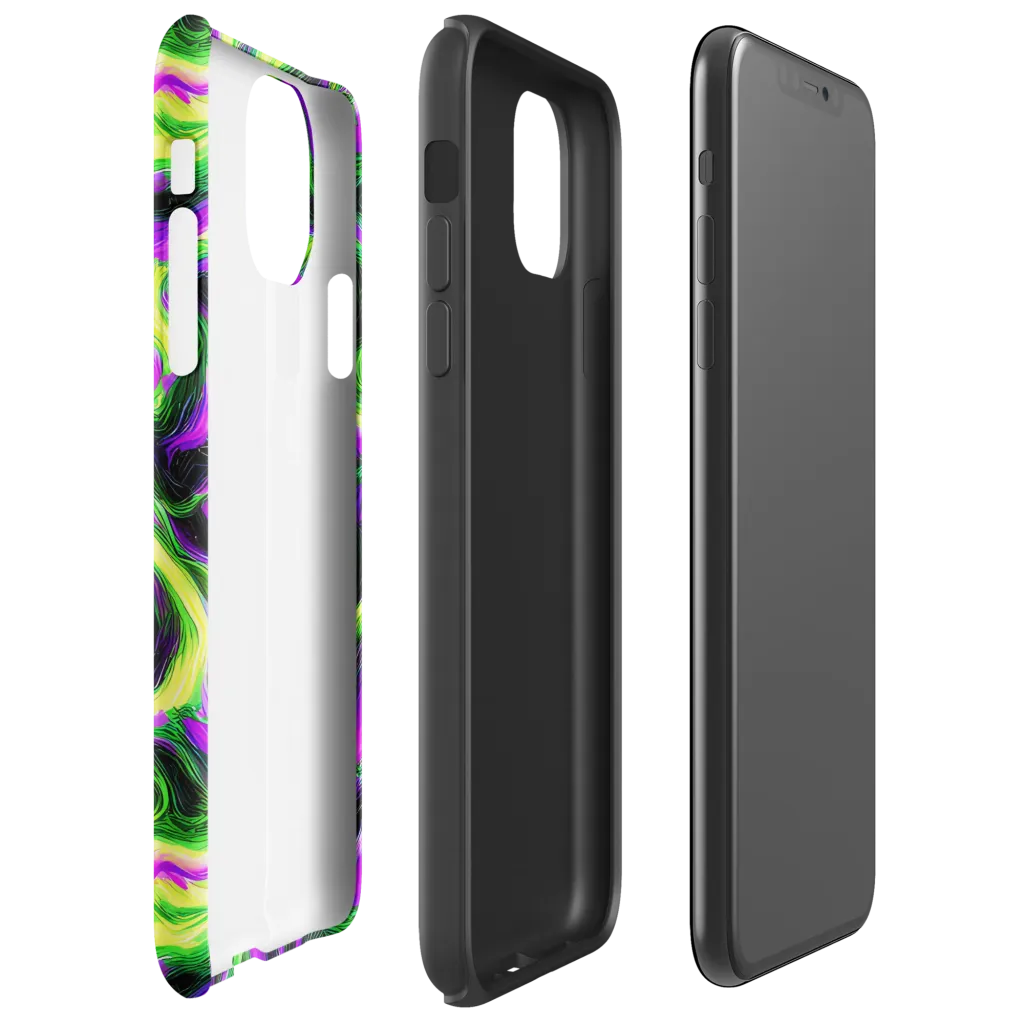 Neon Marble on Tough Case for iPhone® — Right