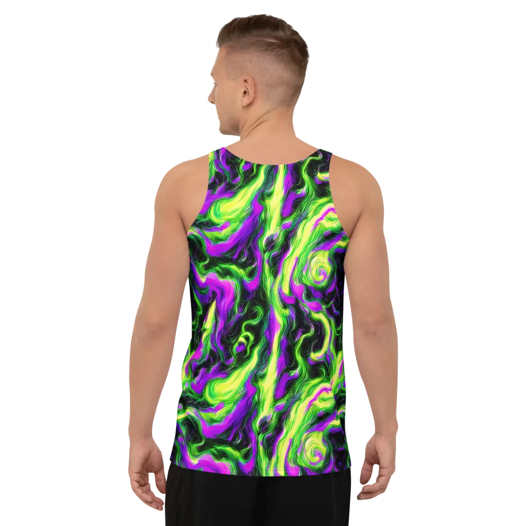 Neon Marble on Men's Tank Top — Back