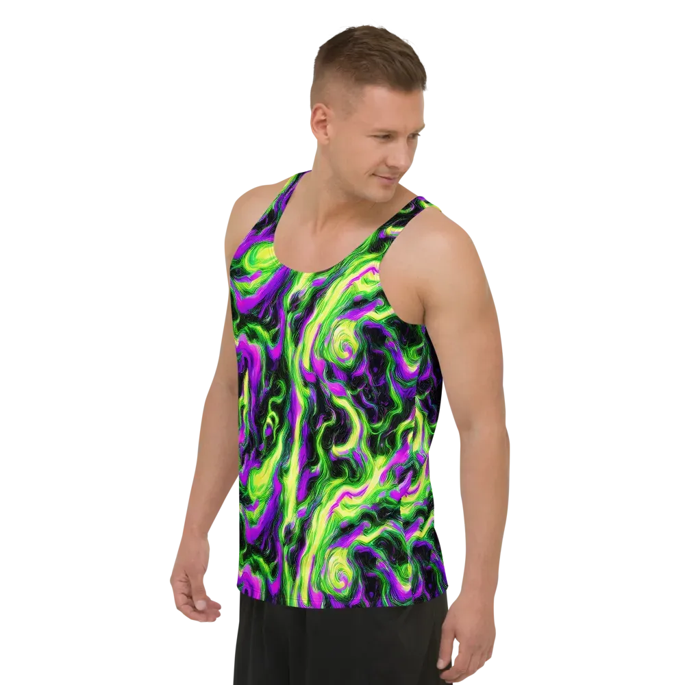 Neon Marble on Men's Tank Top — Left Front