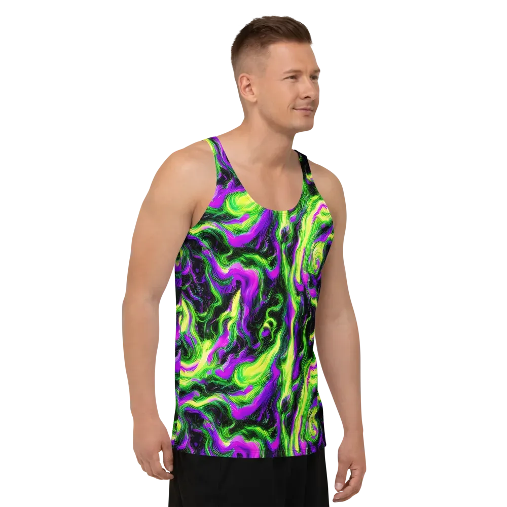 Neon Marble on Men's Tank Top — Right Front