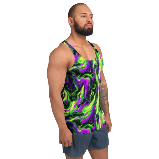 Neon Marble on a Men's Tank Top