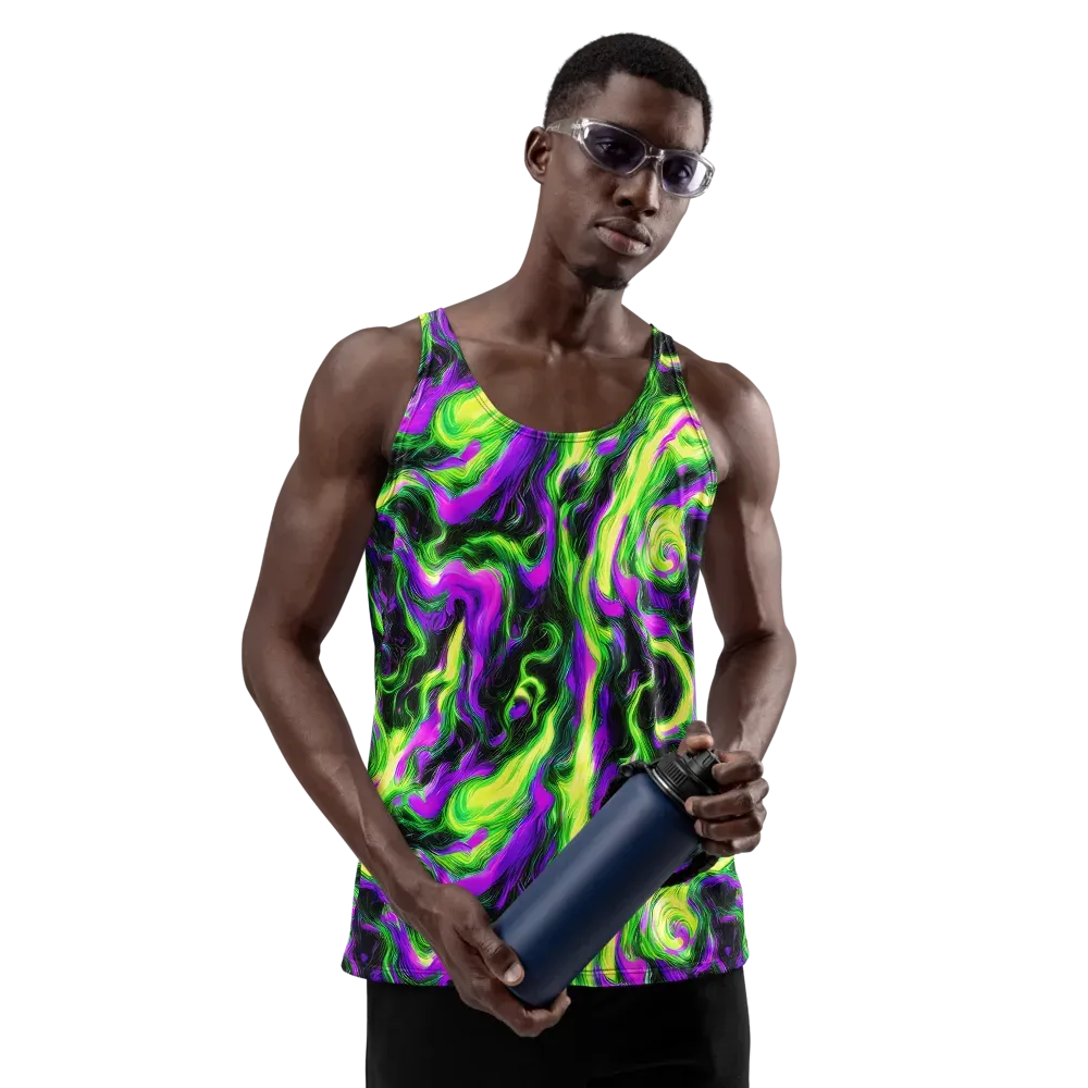 Neon Marble on Men's Tank Top — Front