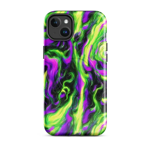 Neon Marble on a MagSafe Tough Case for iPhone®
