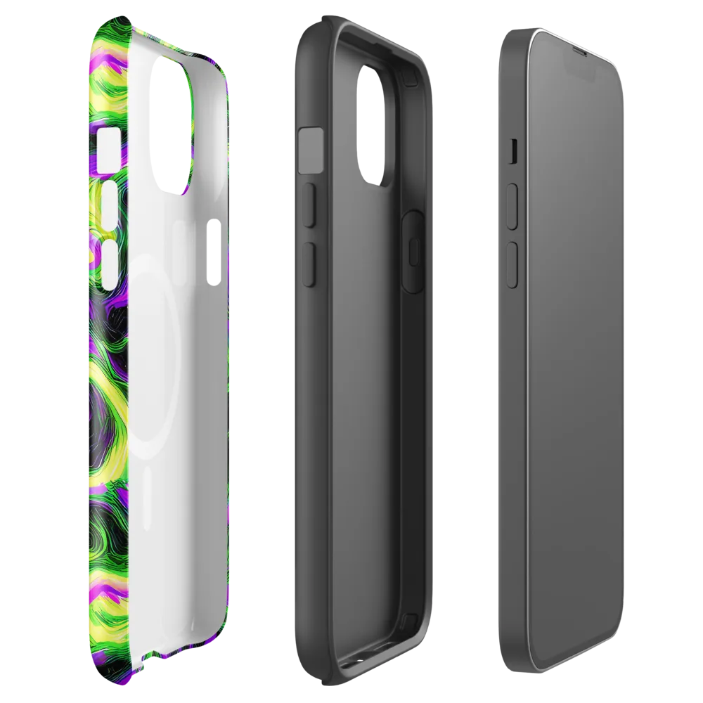 Neon Marble on MagSafe Tough Case for iPhone® — Front