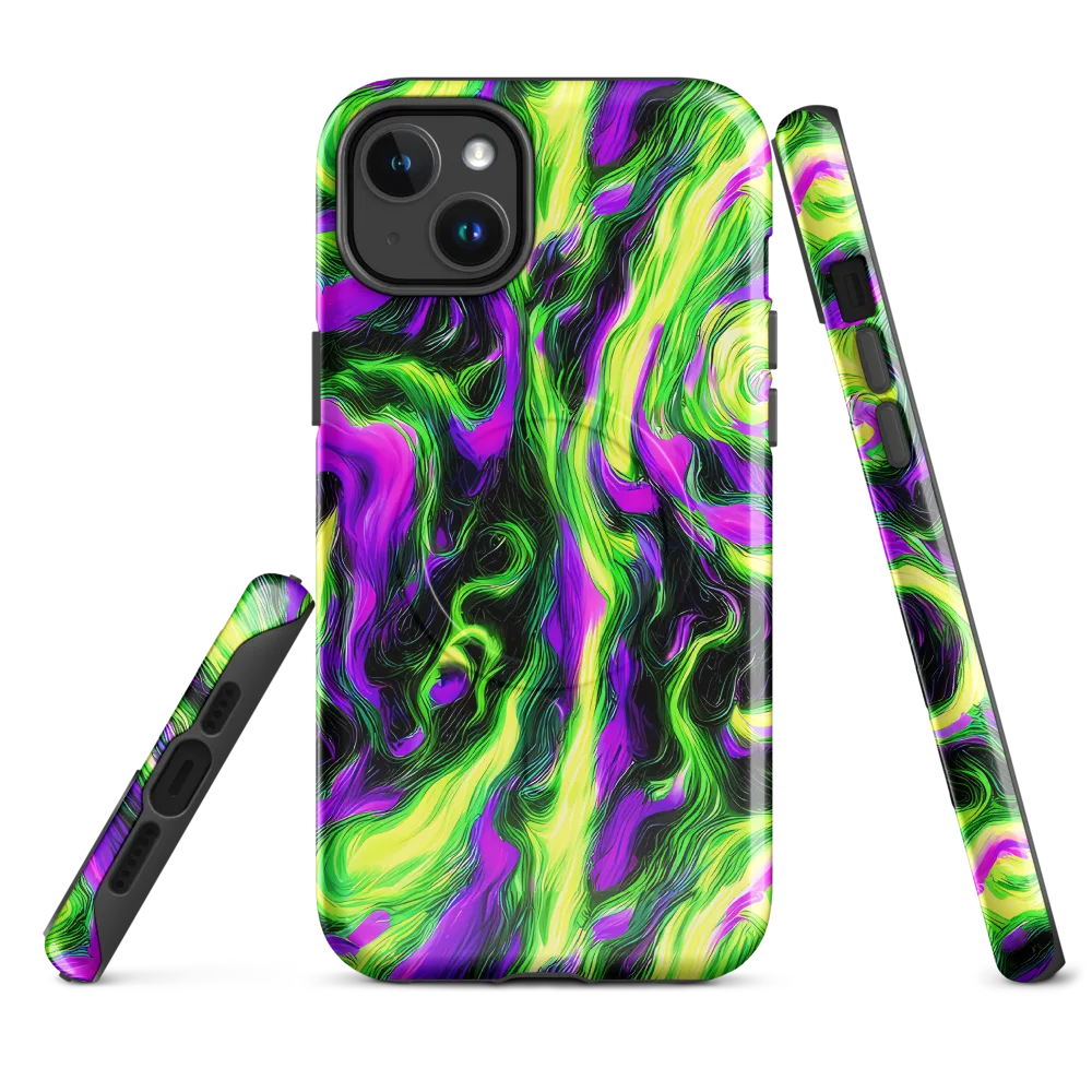 Neon Marble on MagSafe Tough Case for iPhone® — Front