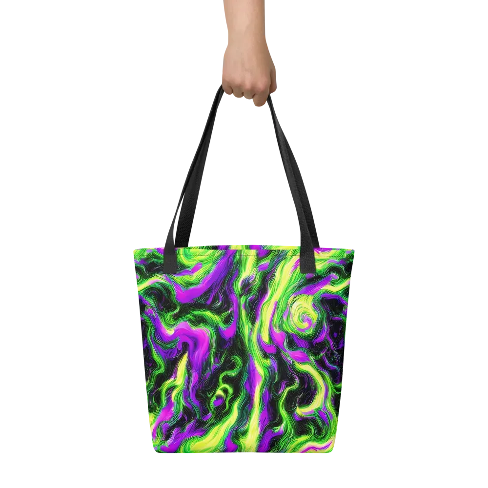 Neon Marble on Tote Bag — Front