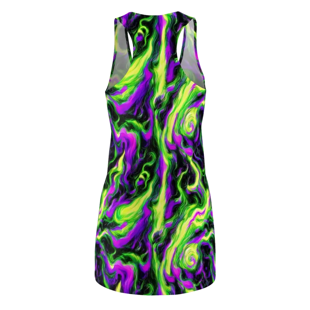 Neon Marble on Racerback Dress — Back