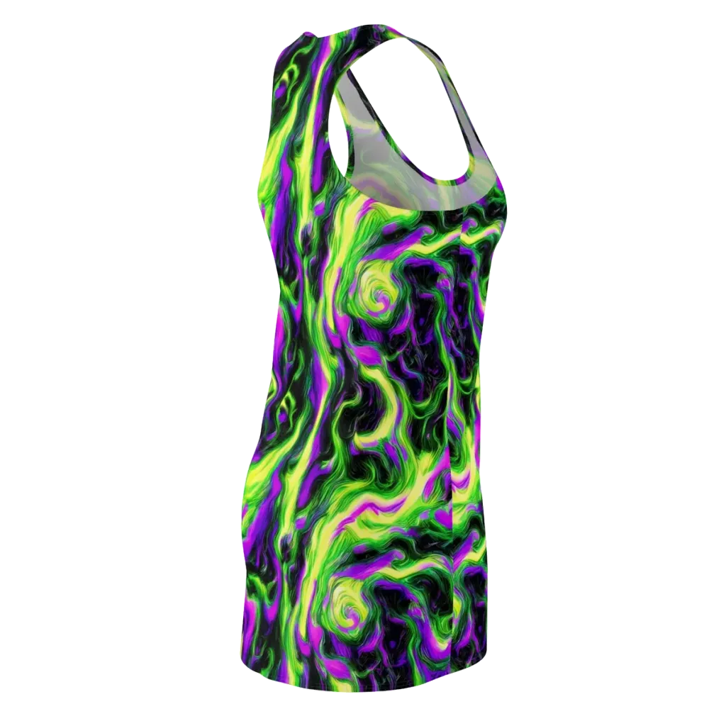 Neon Marble on Racerback Dress — Back Side