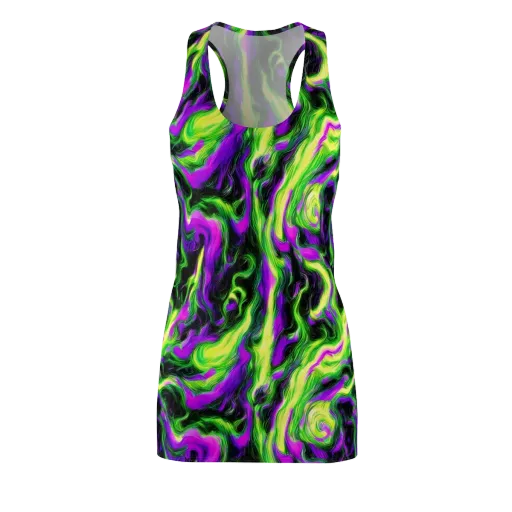 Neon Marble on a Racerback Dress