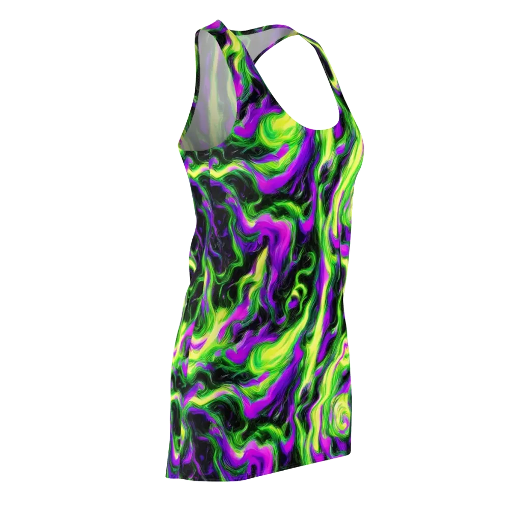 Neon Marble on Racerback Dress — Front Side