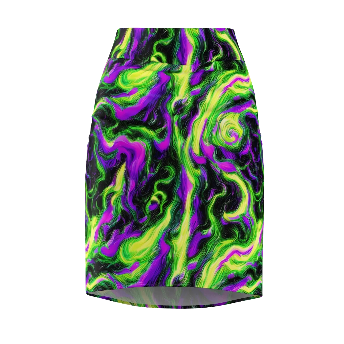Neon Marble on Pencil Skirt — Front