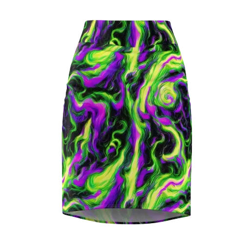 Neon Marble on a Pencil Skirt