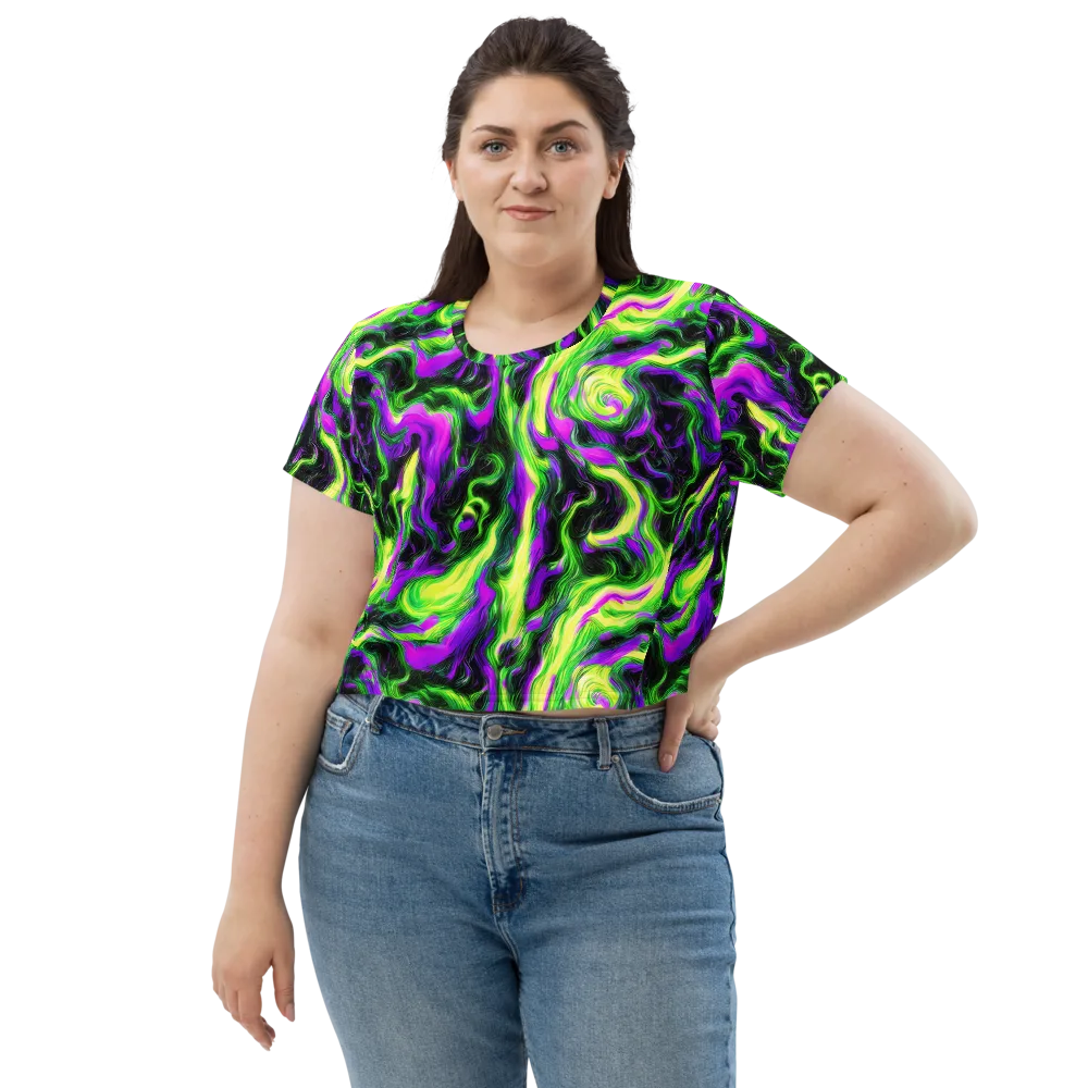 Neon Marble on Crop Tee — Front