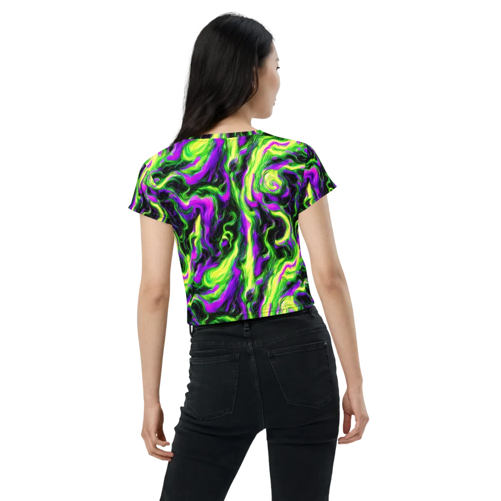 Neon Marble on Crop Tee — Back