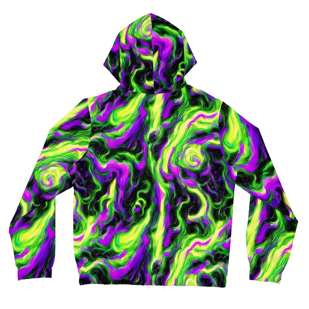 Neon Marble on Women's Full-Zip Hoodie — Back