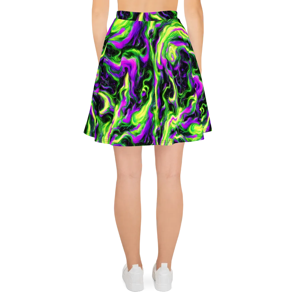 Neon Marble on Skater Skirt — Back