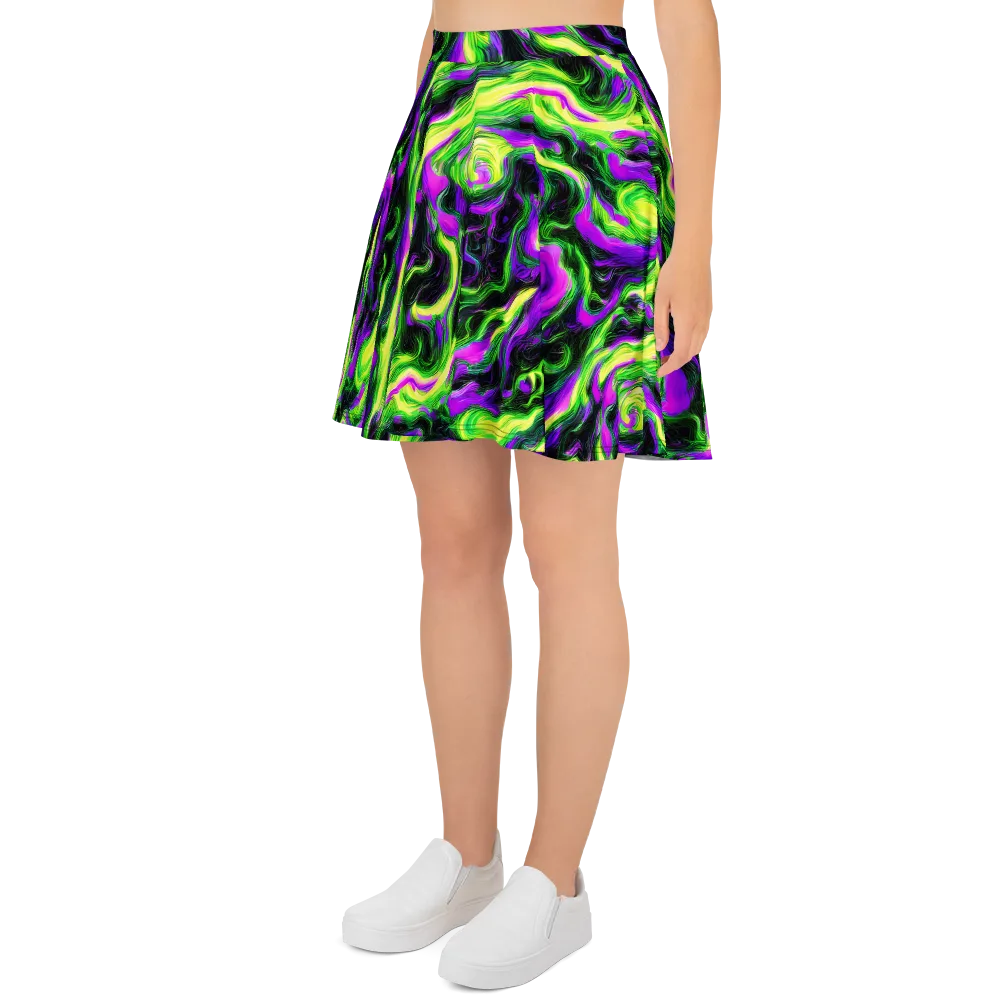 Neon Marble on Skater Skirt — Left