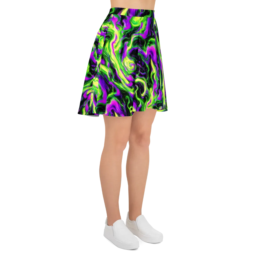 Neon Marble on Skater Skirt — Right
