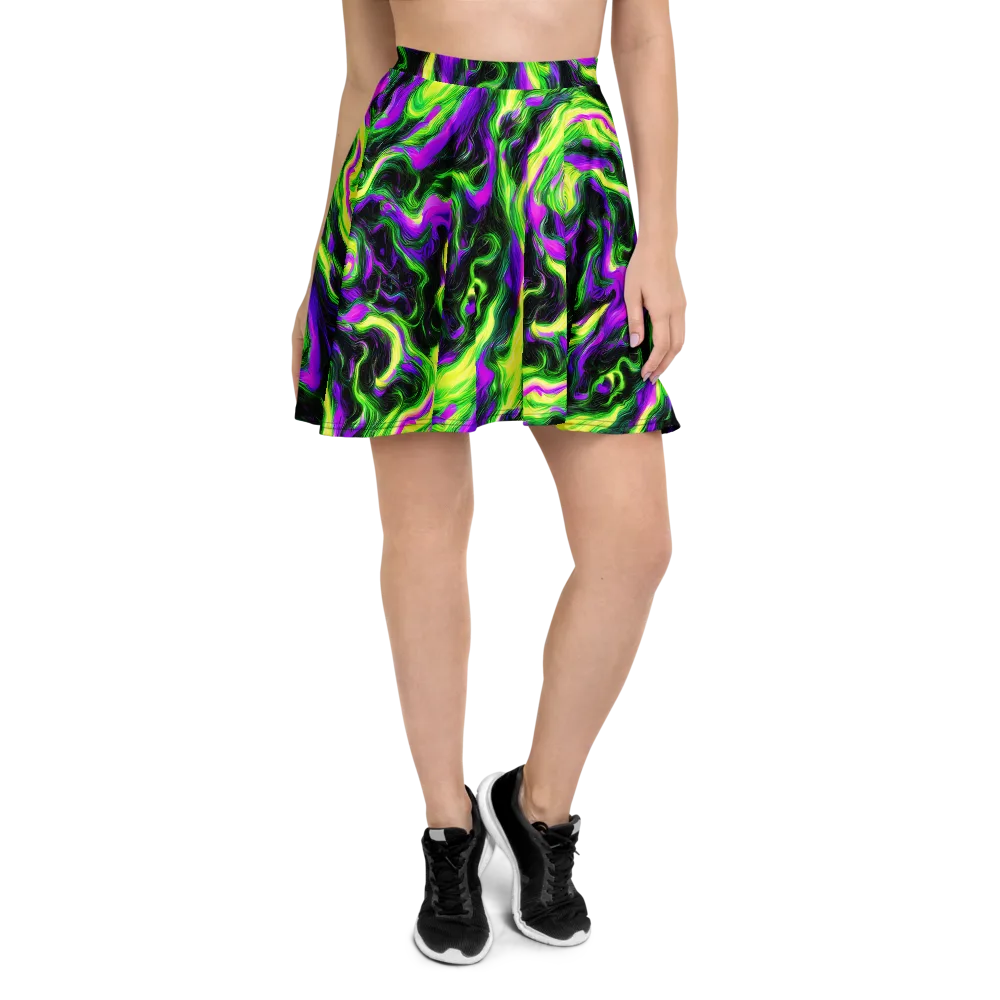 Neon Marble on Skater Skirt — Front