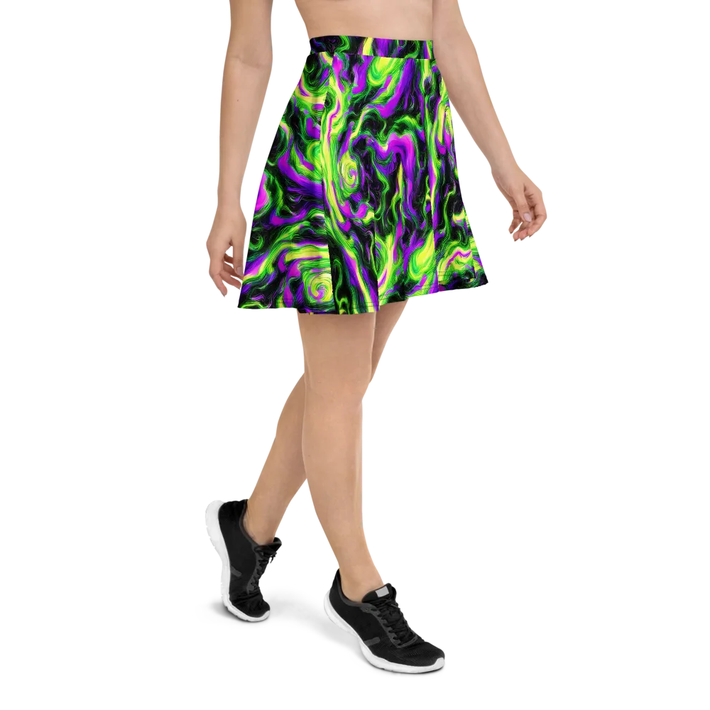 Neon Marble on Skater Skirt — Right