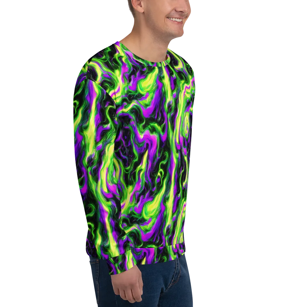 Neon Marble on Sweatshirt — Right Front