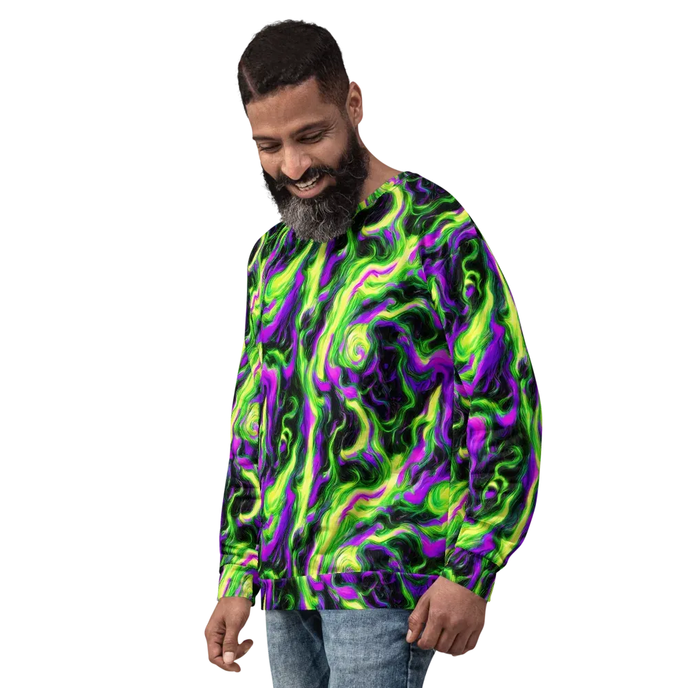 Neon Marble on Sweatshirt — Left Front