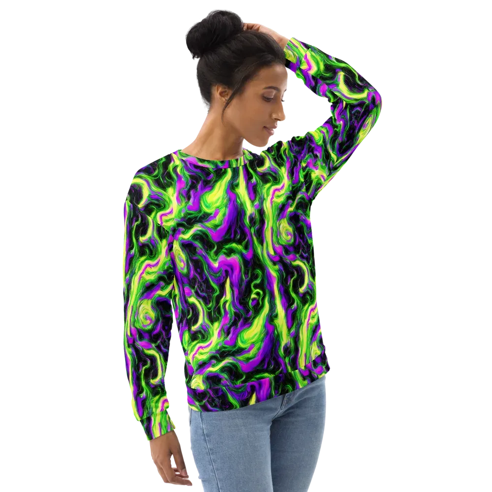 Neon Marble on Sweatshirt — Right Front