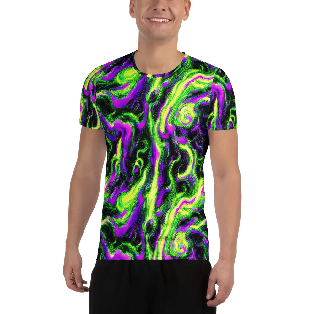 Neon Marble on Men's Athletic T-Shirt — Front